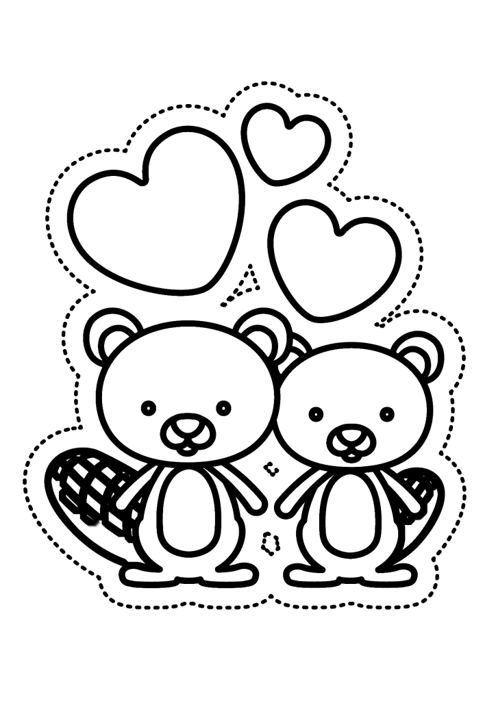Beaver Friend Coloring Page