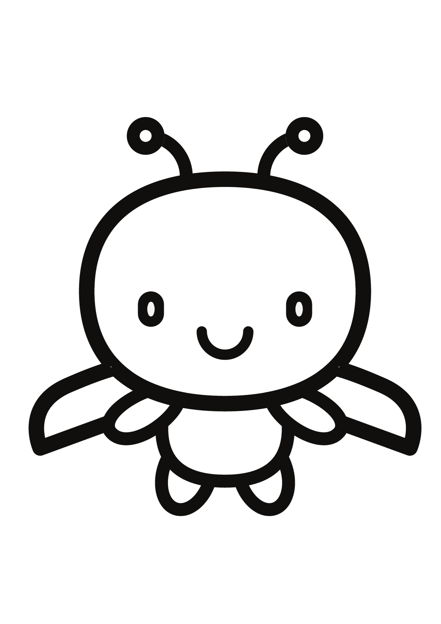 Beetle Cartoon Icon Coloring Page