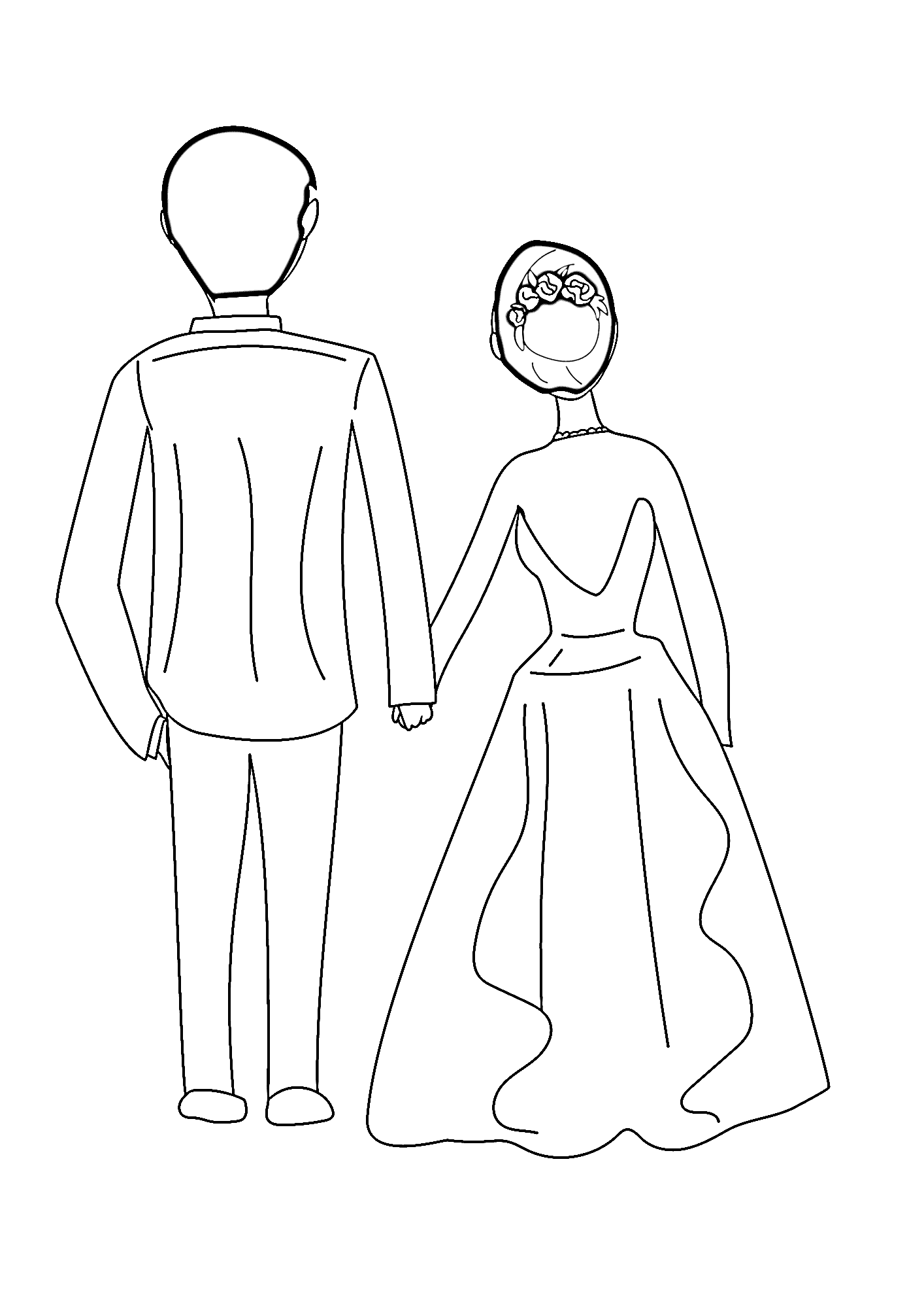 Bride And Groom Coloring Page