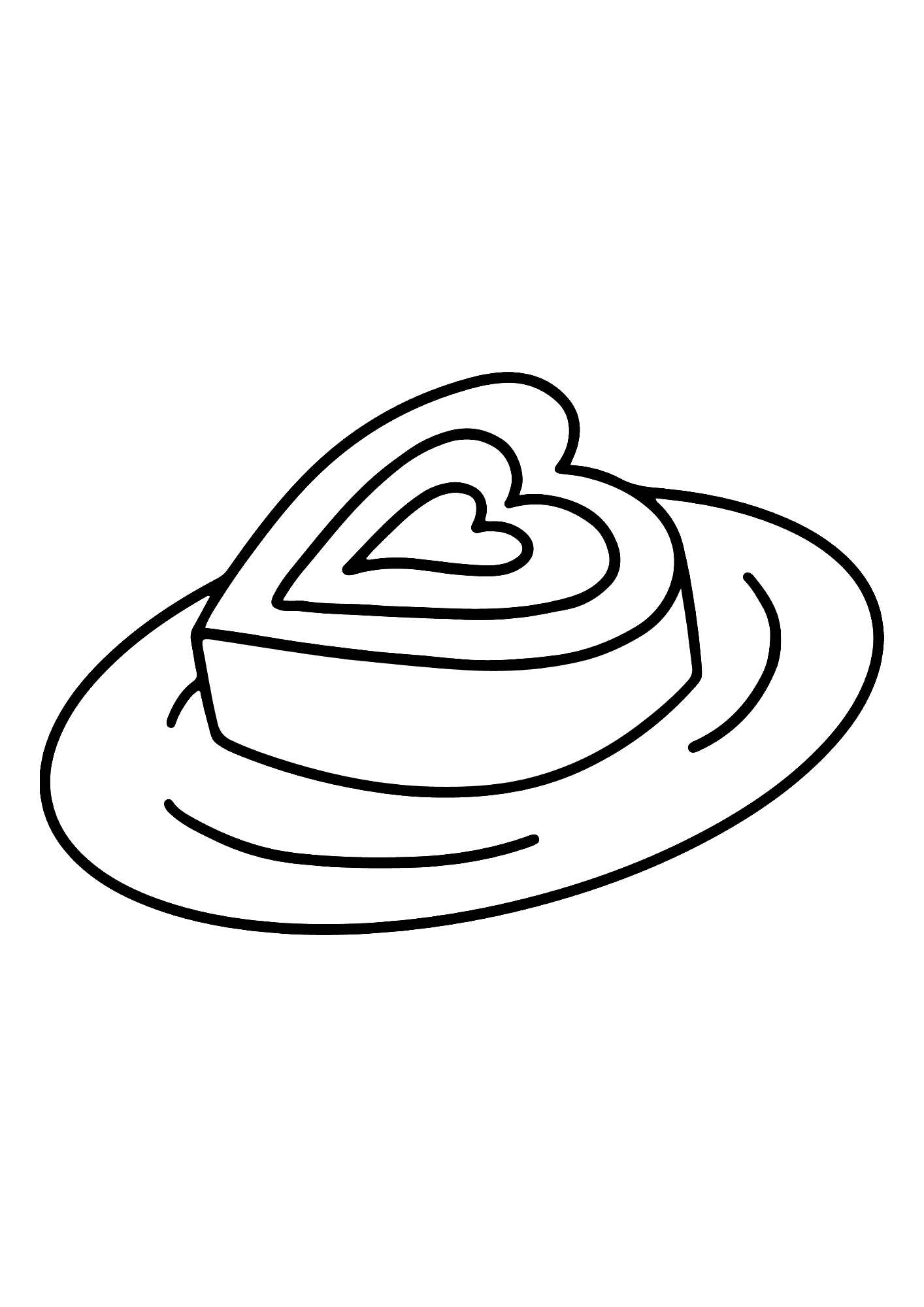 Cake Valentin's Day Coloring Page