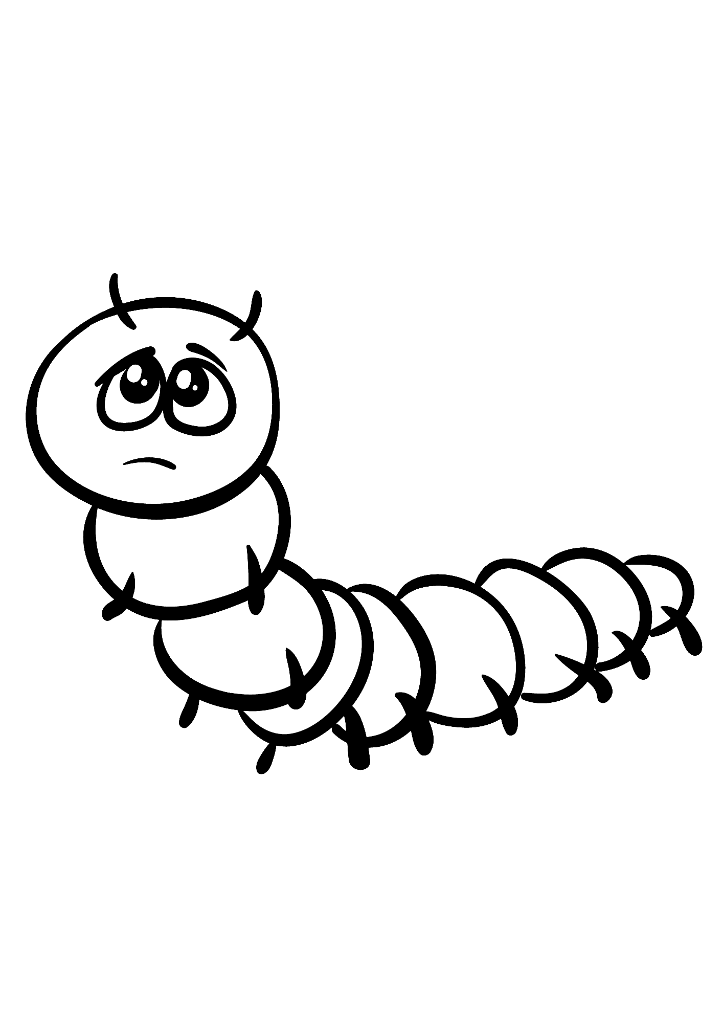Centipede Sad Coloring Page