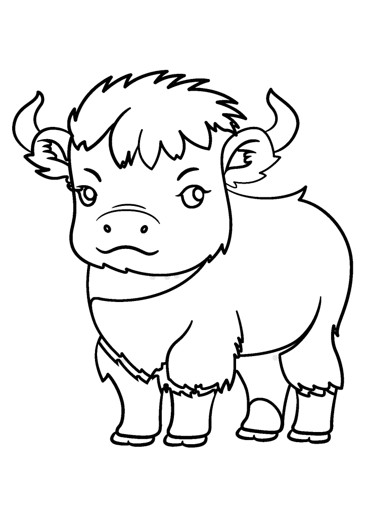 Cute Buffalo Cartoon For Children