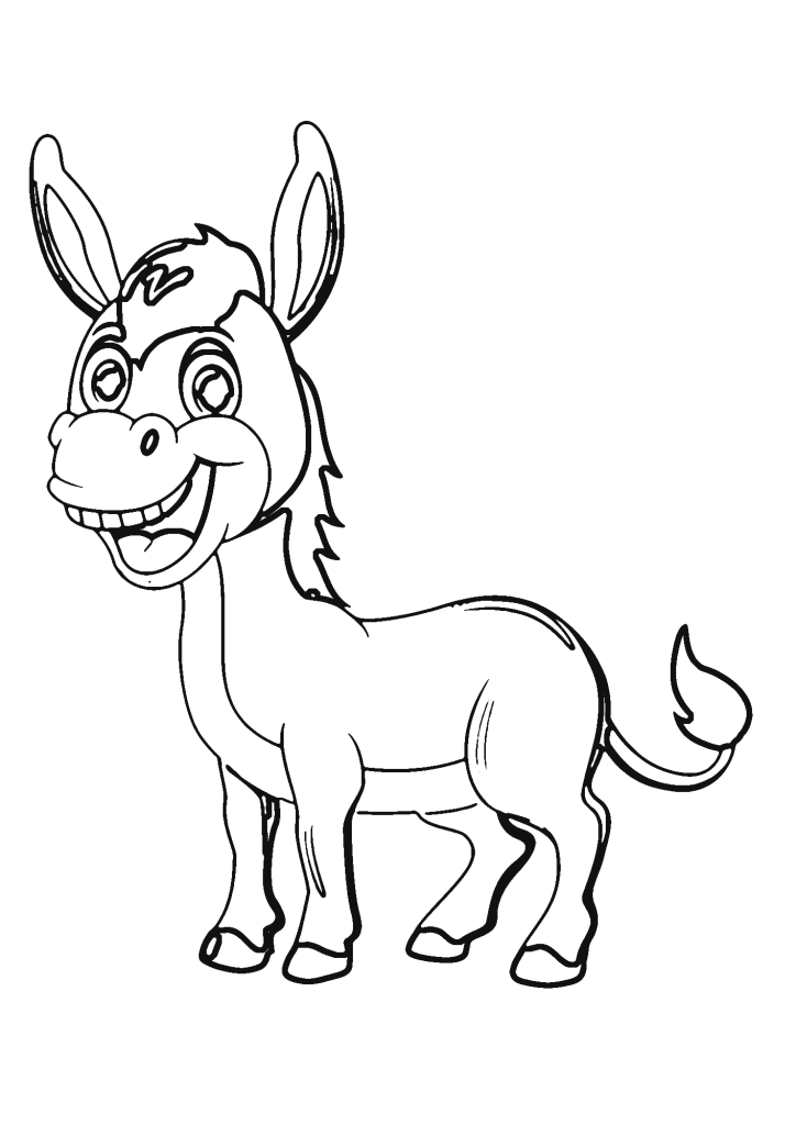 Cute Donkey Coloring Pages