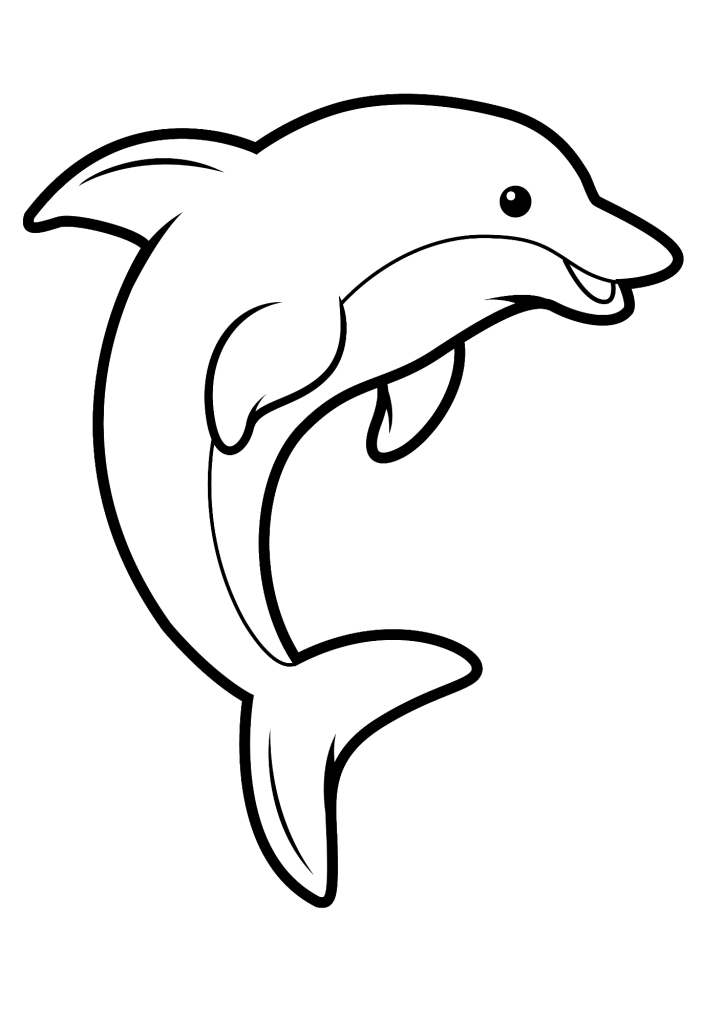 Dolphin For Kids Coloring Page