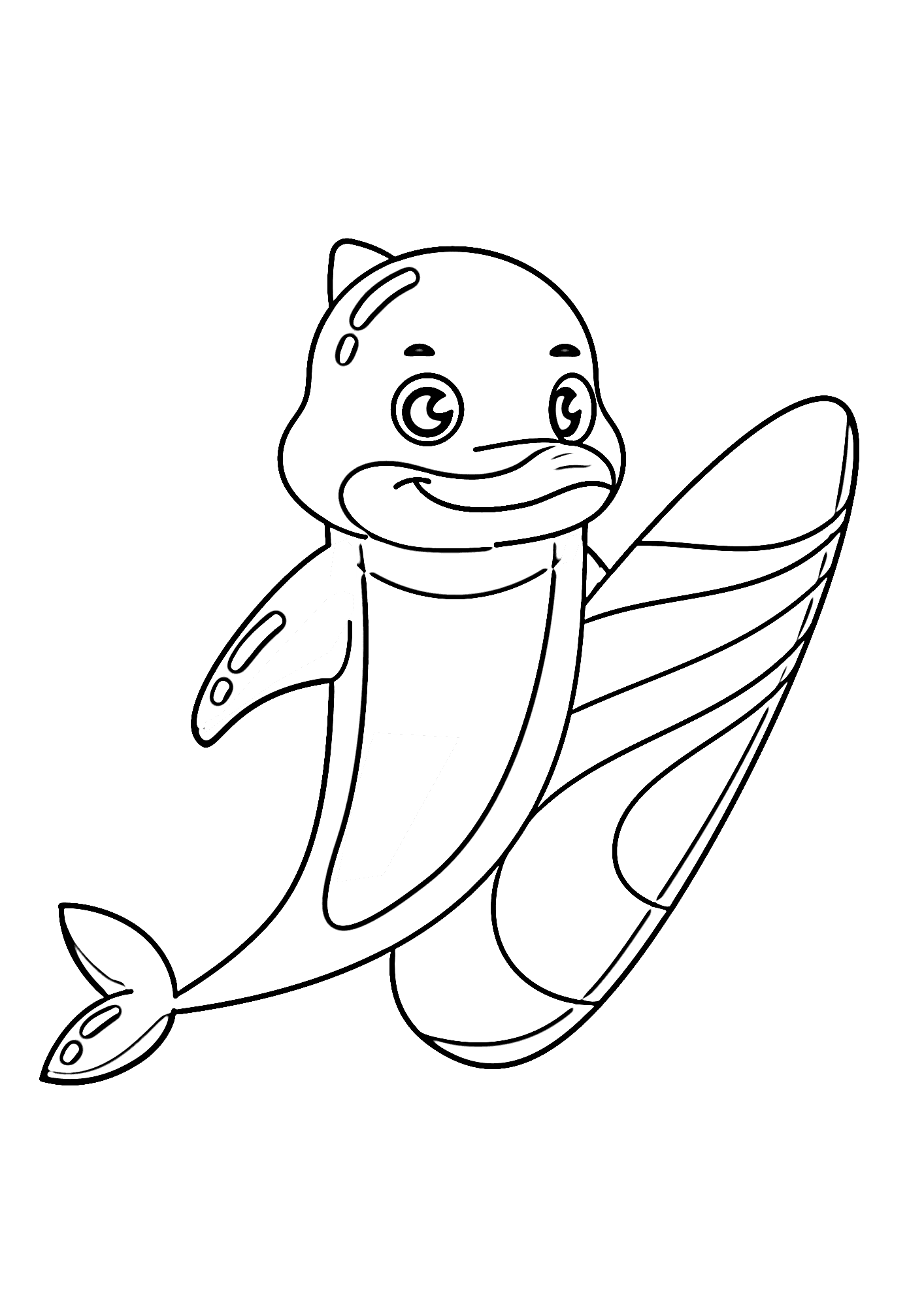 Dolphins For Kids Coloring Page