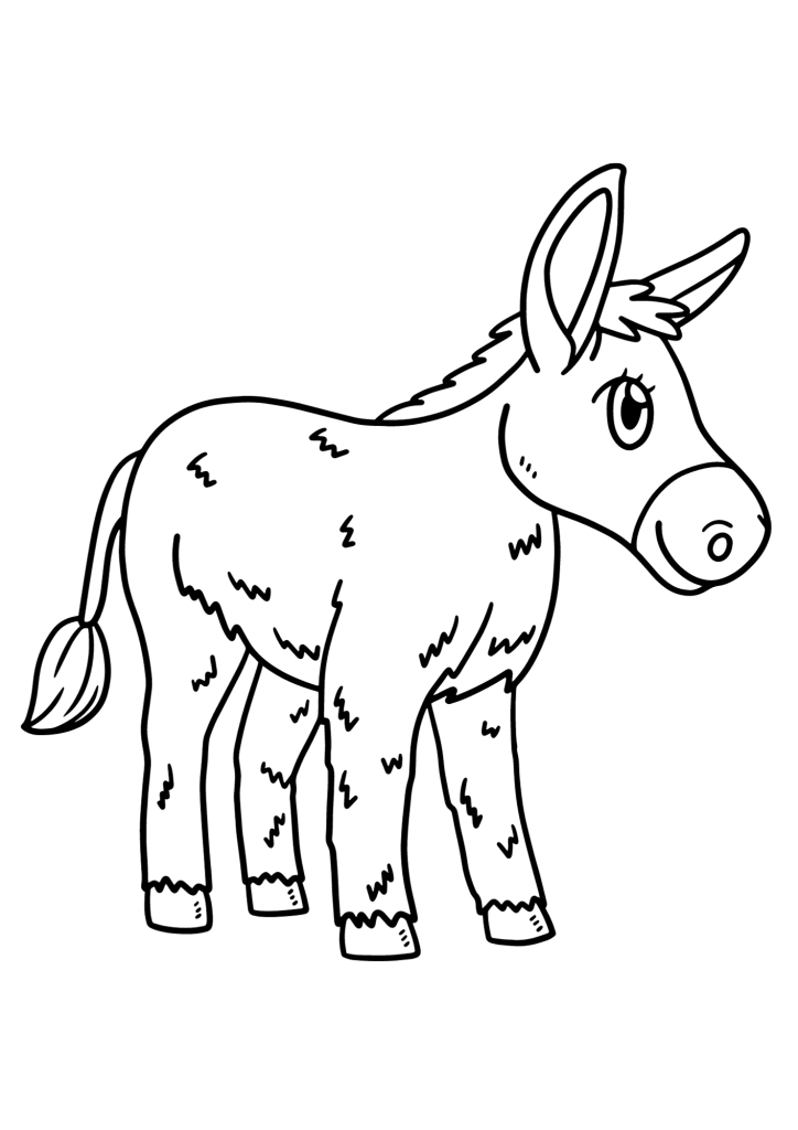 Donkey For Kids Image Coloring Page