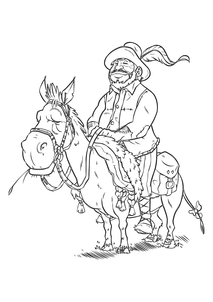 Donkey Running Coloring Page