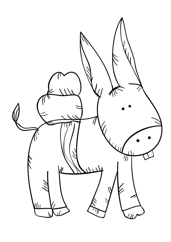 Donkey Sad Coloring Page