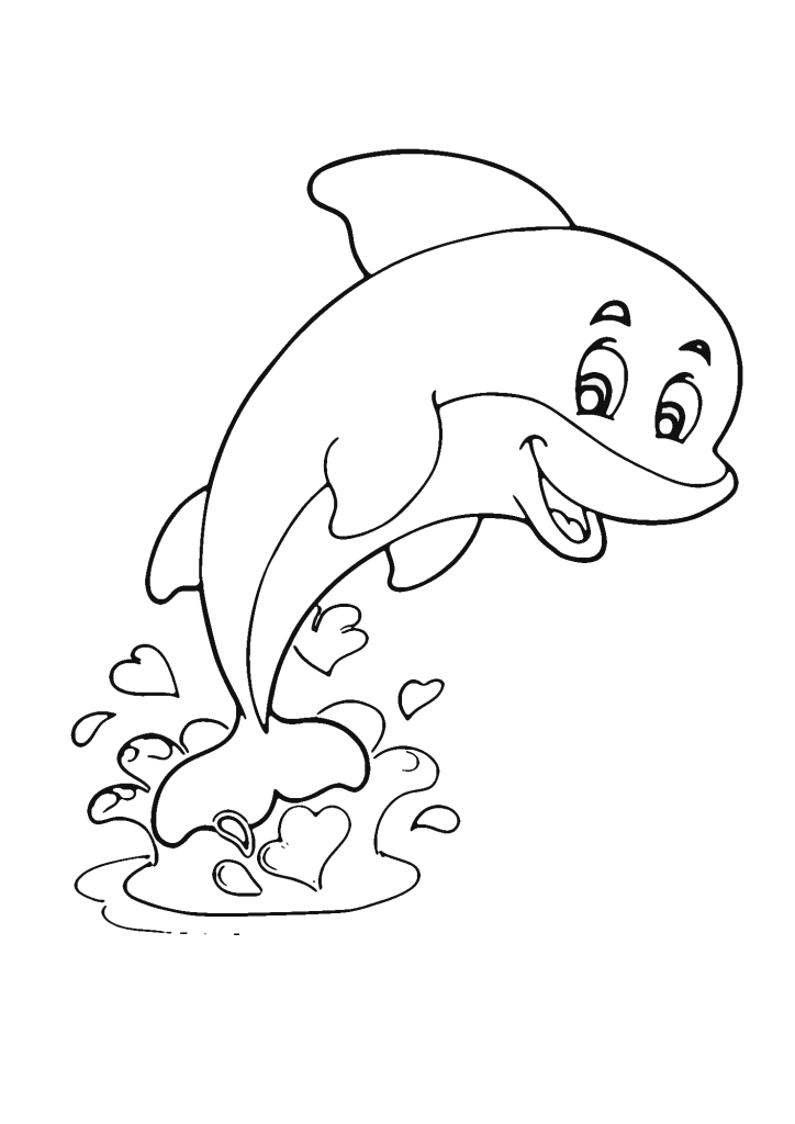 Drawing Simple A Big Dolphin Coloring Page