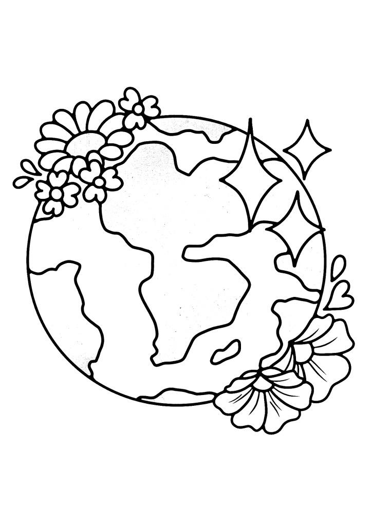 Earth Day 2024 Drawing Coloring Page