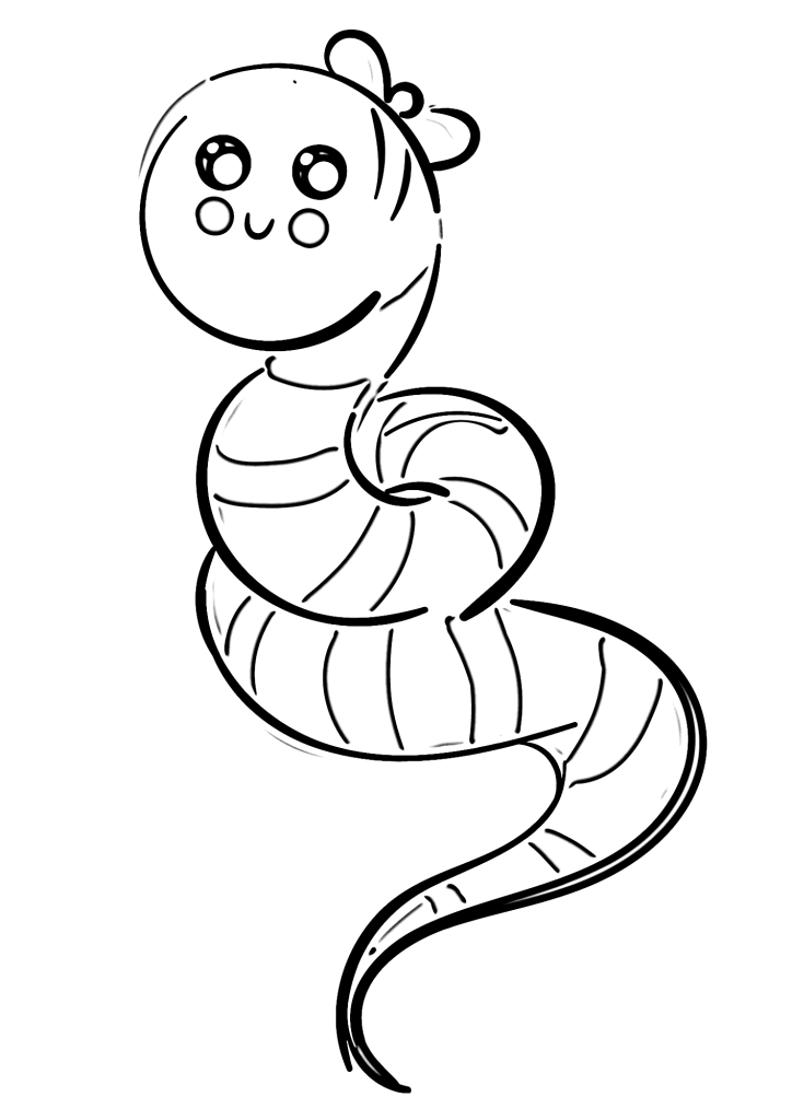 Earthworm Beautiful Coloring Page