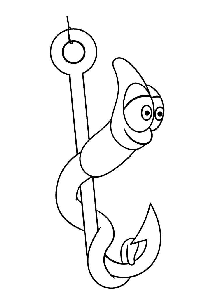 Earthworm Drawing Coloring Page