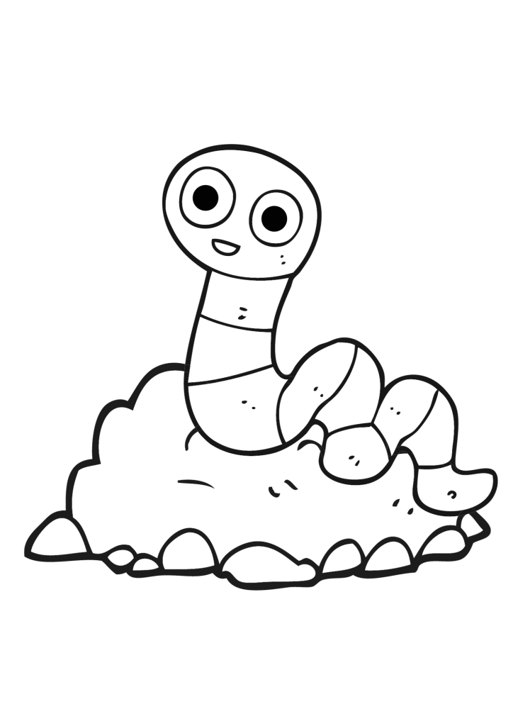 Earthworm For Children Coloring Page