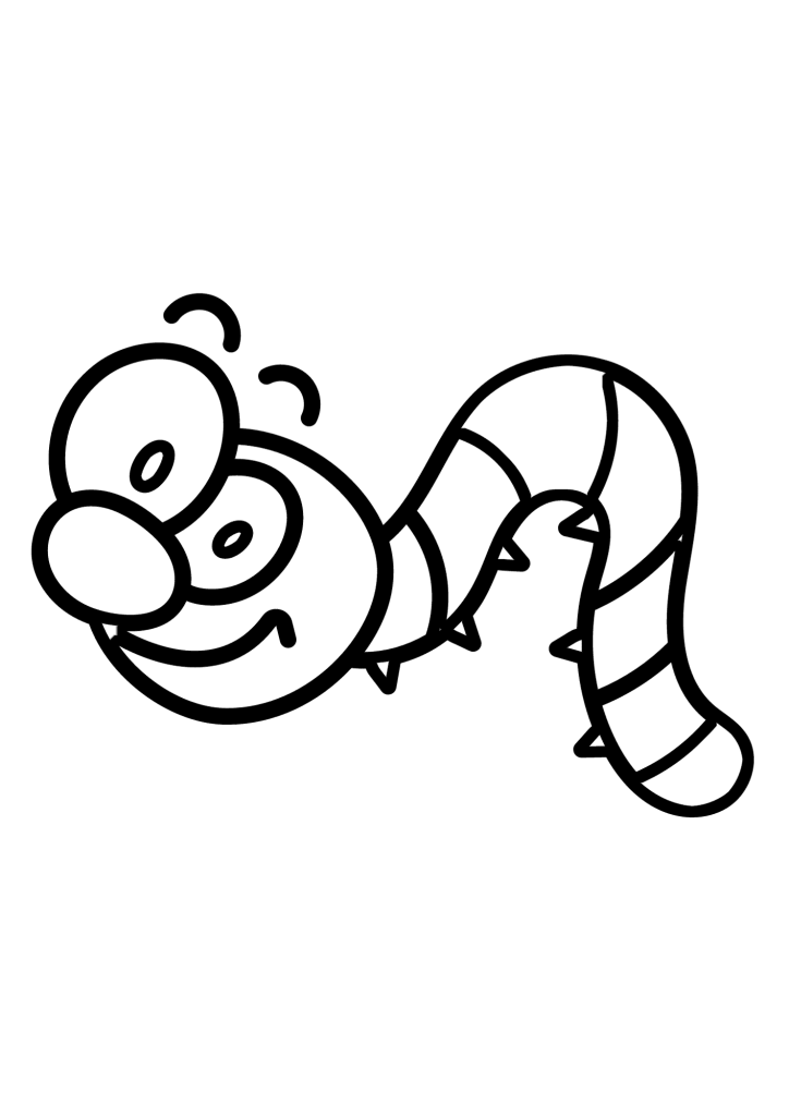 Earthworm Free Printable Coloring Page