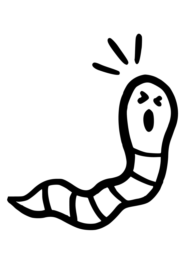 Earthworm Outline Coloring Page