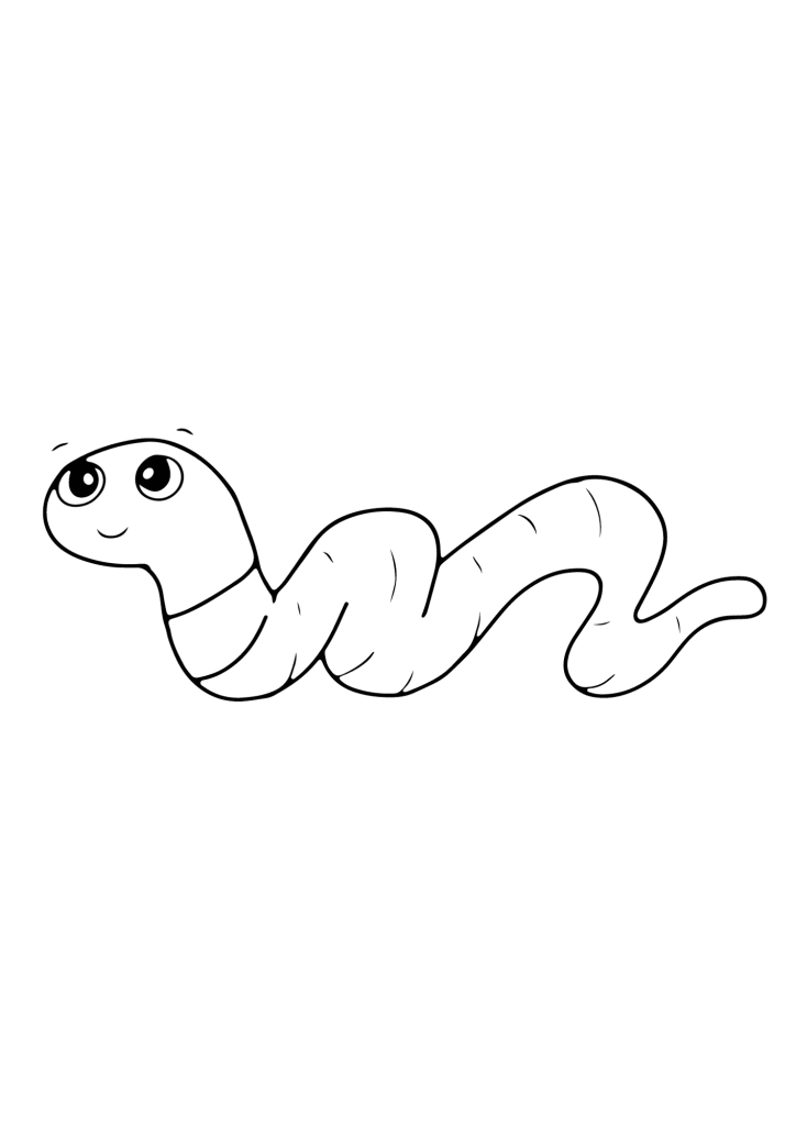 Earthworm Picture Coloring Page