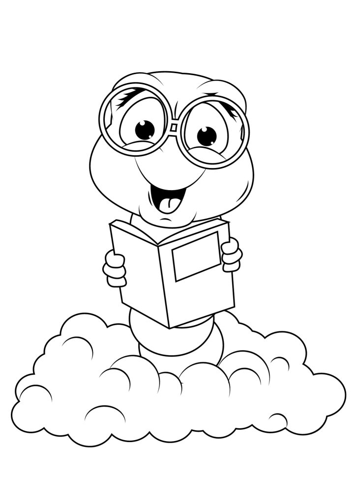Earthworm To Learn Coloring Page