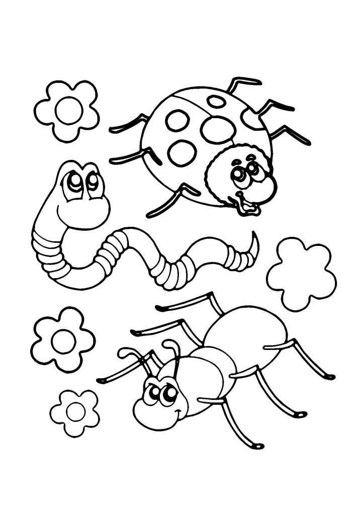 Earthworms Picture For Children Coloring Page