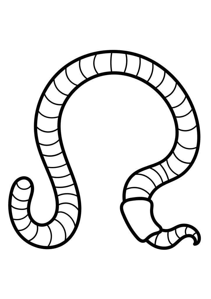 Earthworms Picture Painting Coloring Page