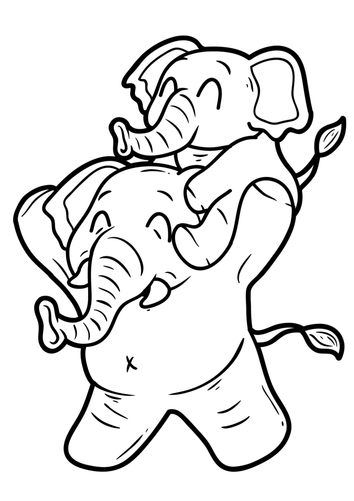 Elephant Father's Day Animal Coloring Page