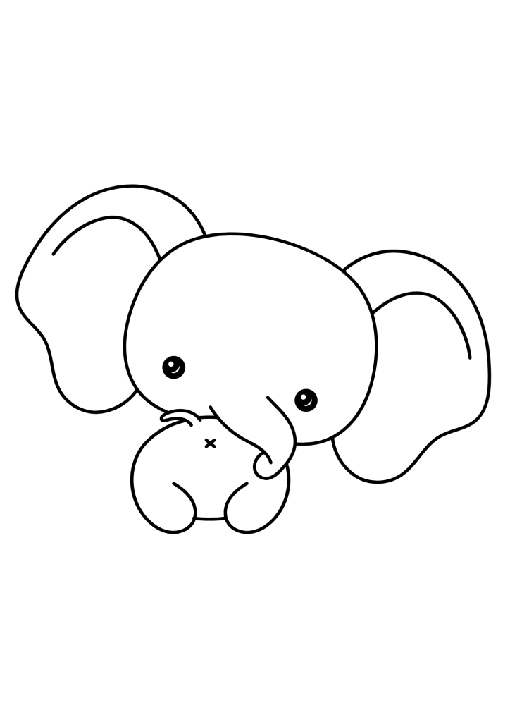 Elephant Cartoon Coloring Page