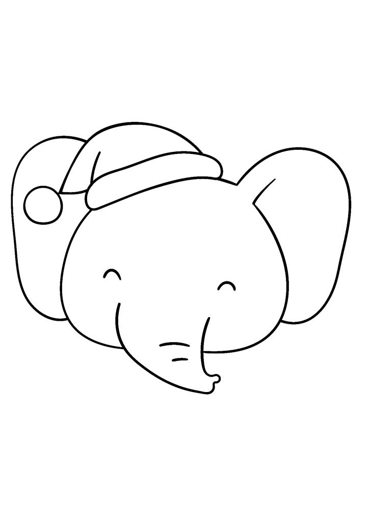 Elephant Christmas To Print Coloring Page