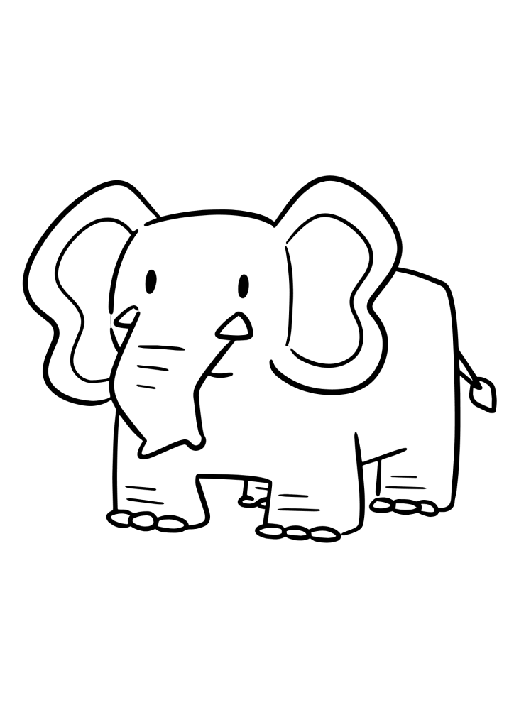 Elephant For Kids Coloring Page