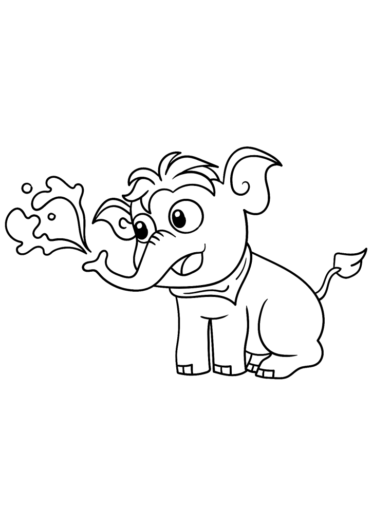 Elephant For Kids Image Coloring Page