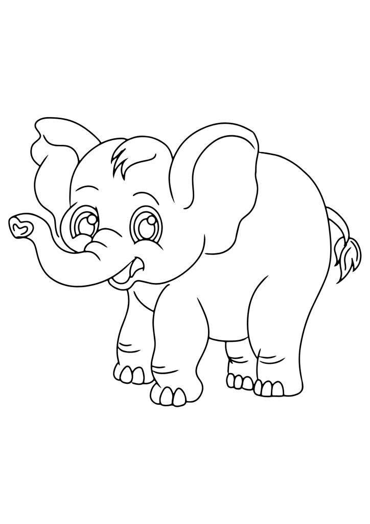 Elephant Free Printable Coloring Page