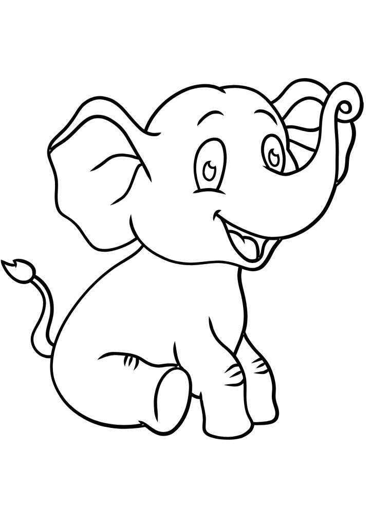 Elephant Outline Coloring Page