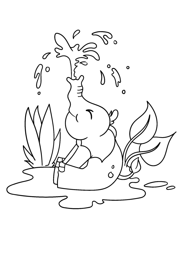 Elephant Printable For Kids Coloring Page