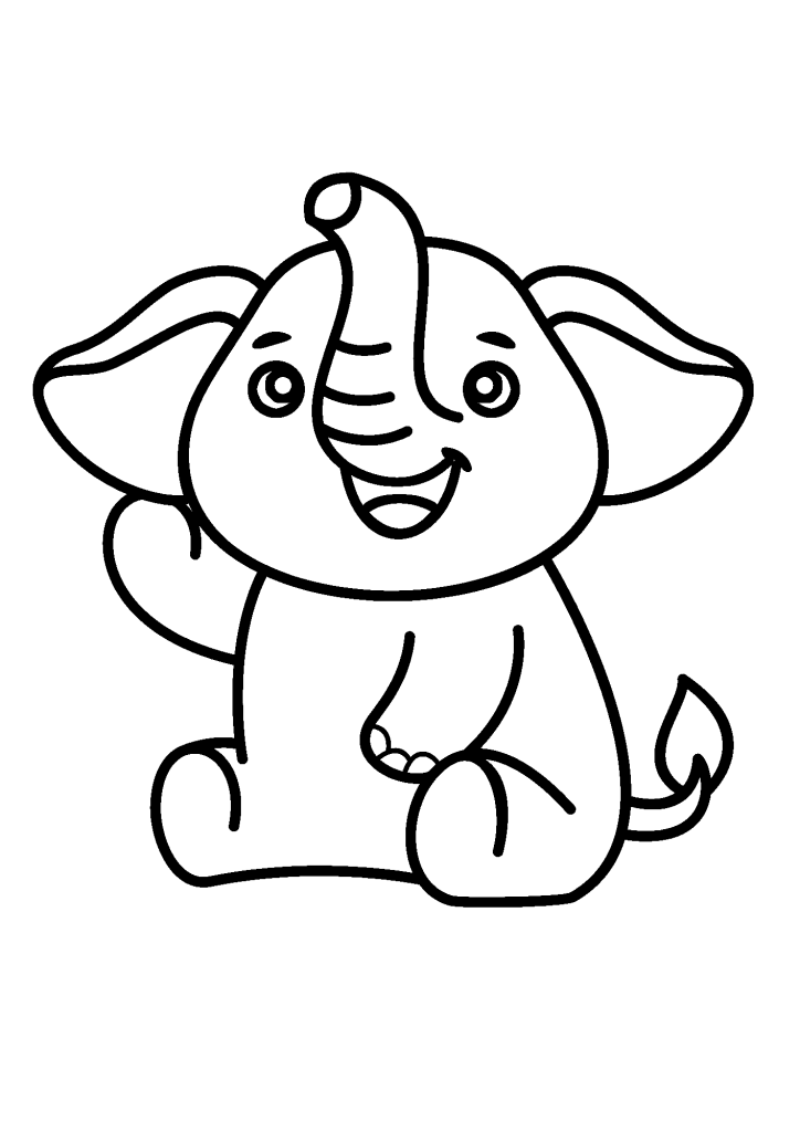 Elephant Smile Coloring Page
