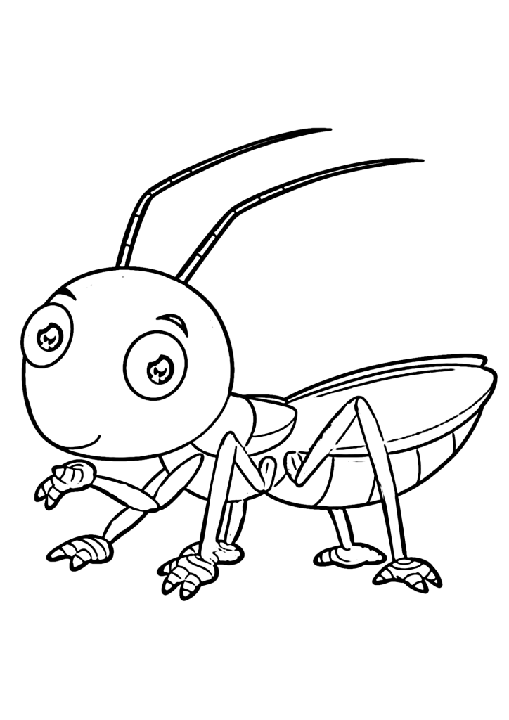 Flying Grasshopper Coloring Page