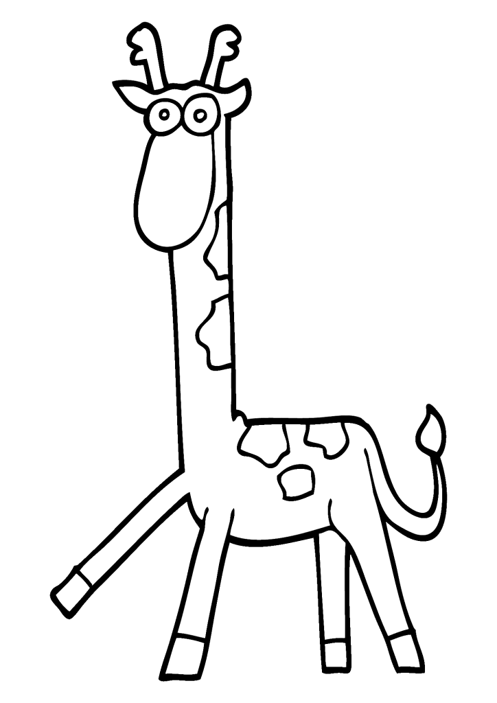 Giraffe For Children Coloring Page