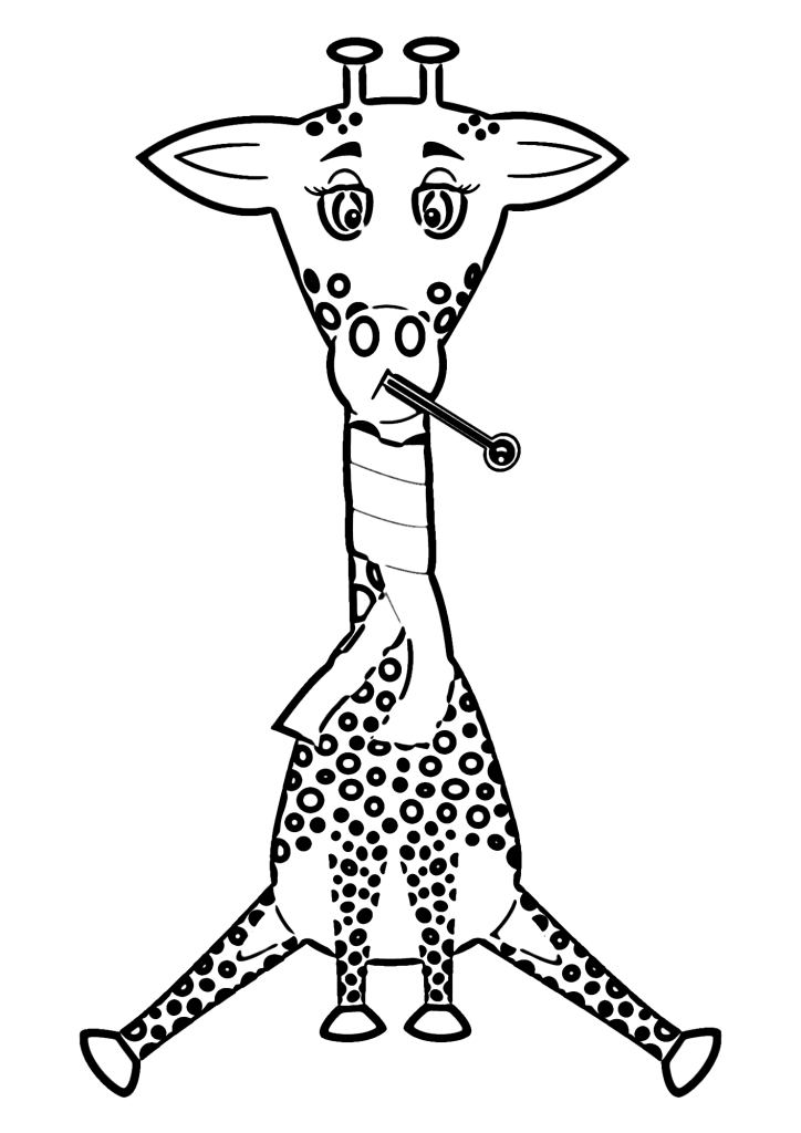 Giraffe Drawing Coloring Page