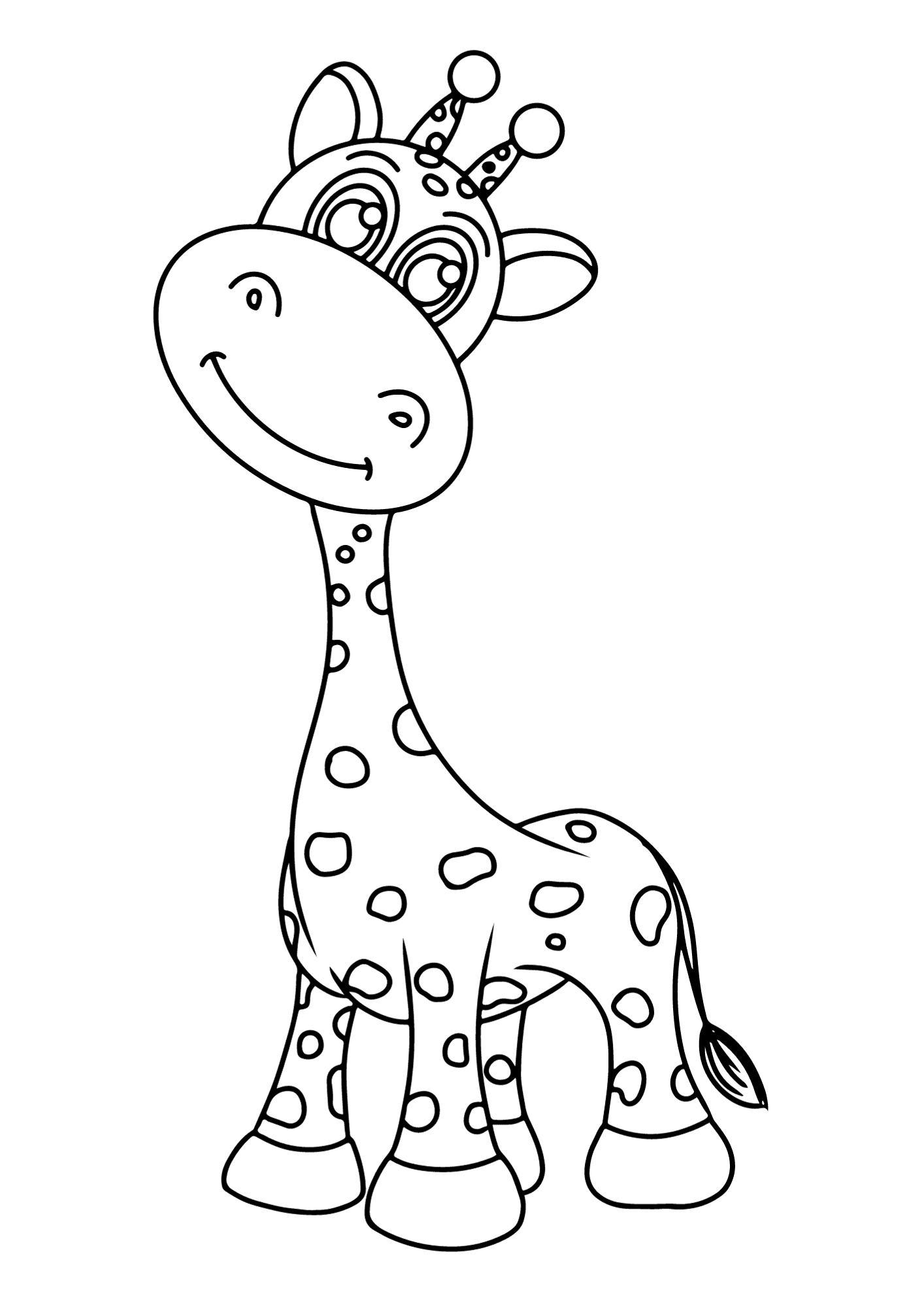 Giraffe For Children Image Coloring Page