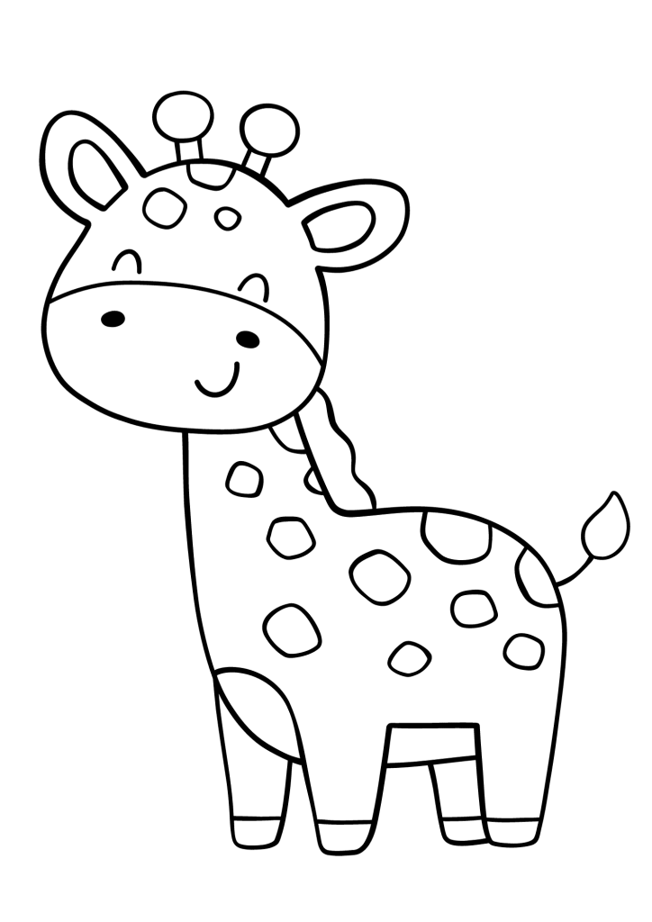 Giraffe For Kids Coloring Page