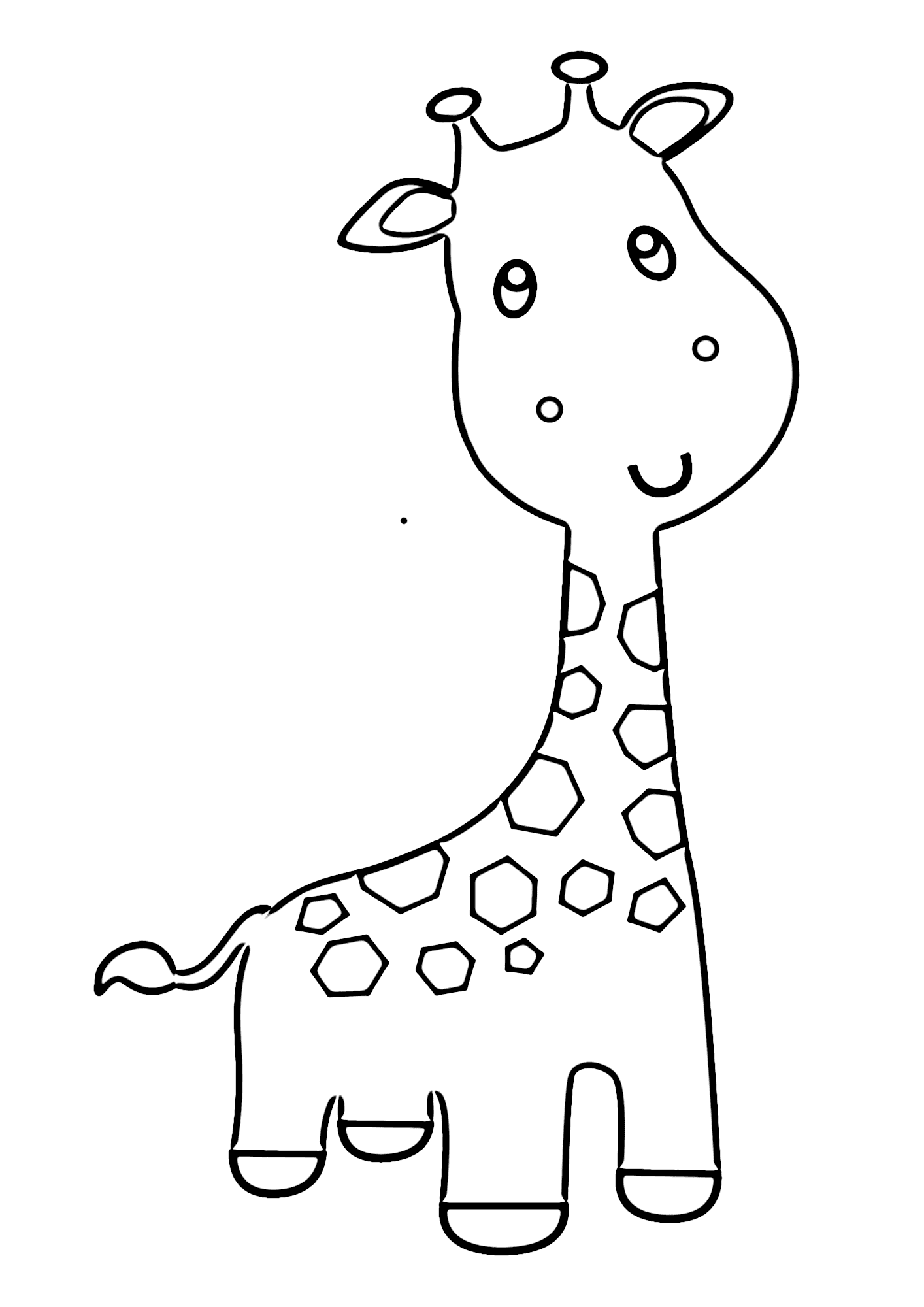 Giraffe For Kids Picture Coloring Page