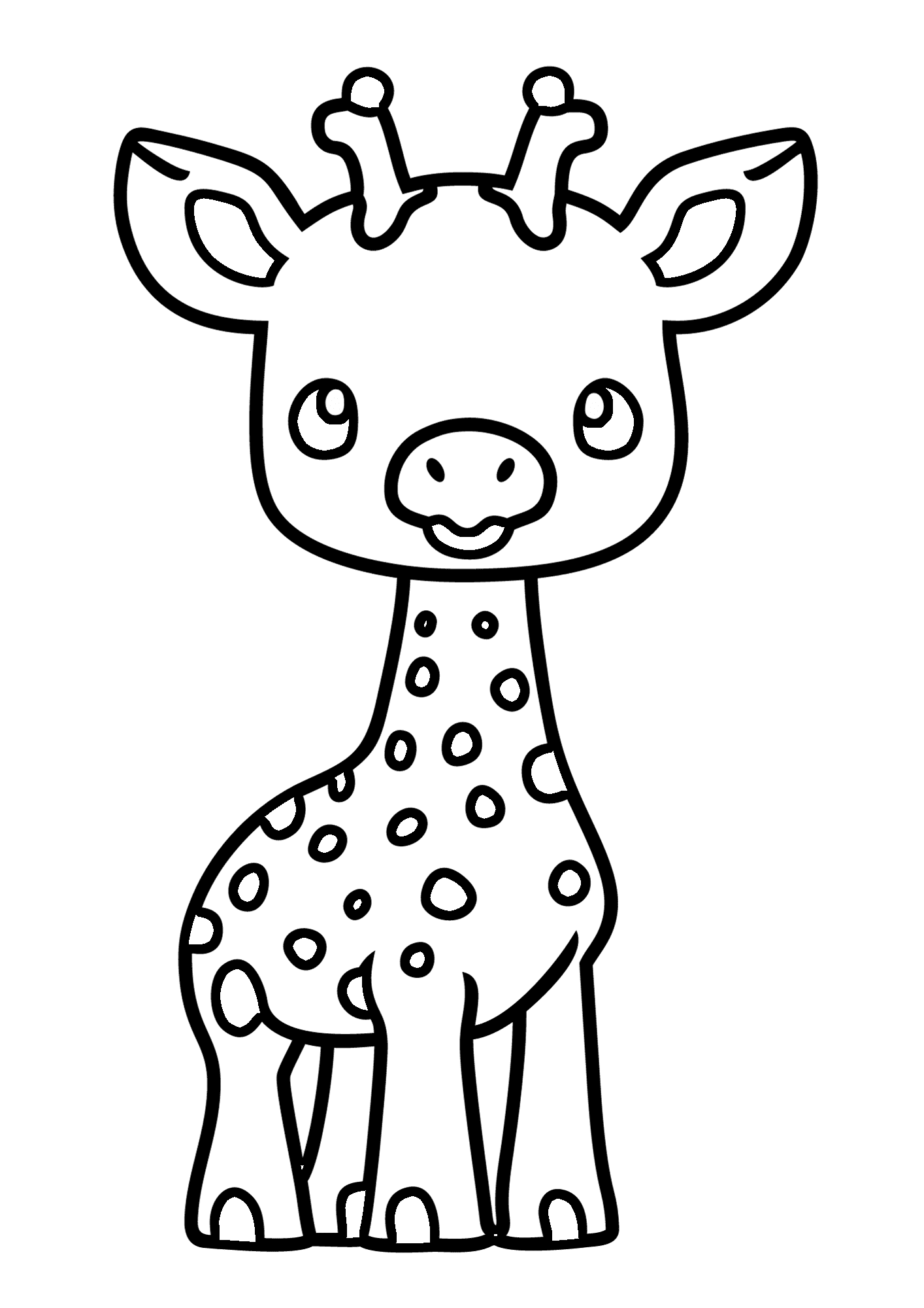Giraffe Free Printable Coloring Page