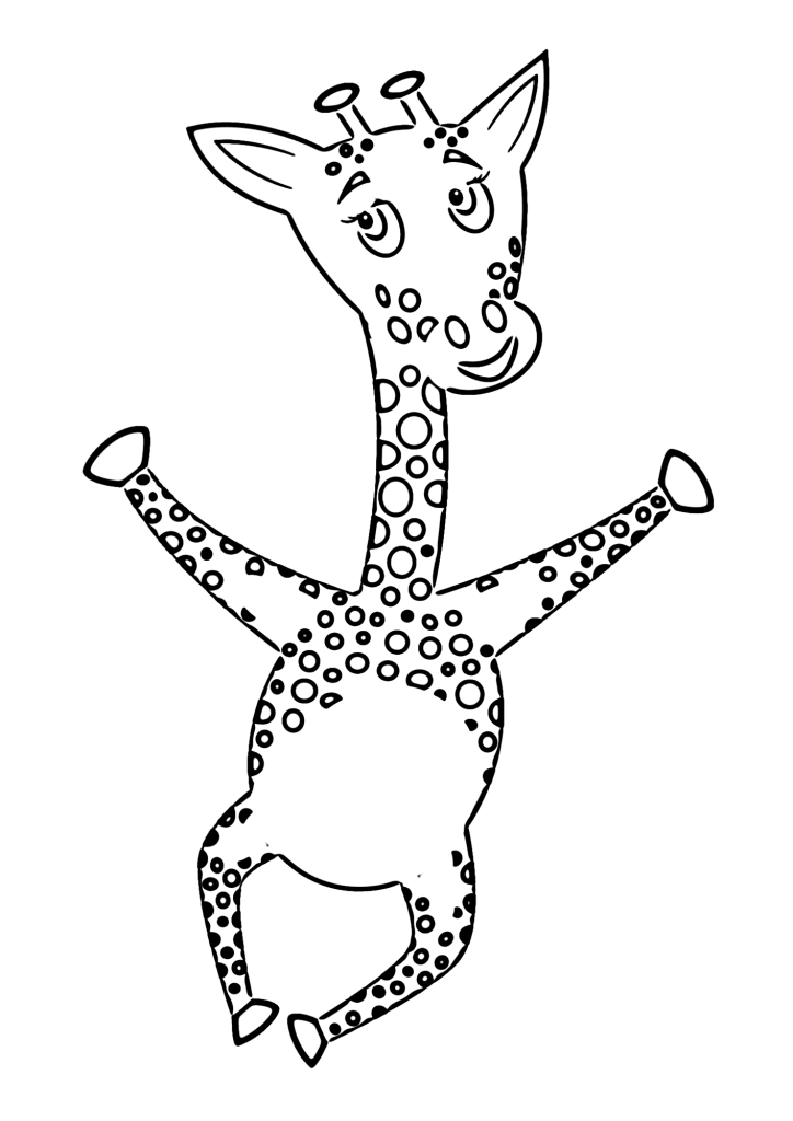 Giraffe Painting Coloring Page