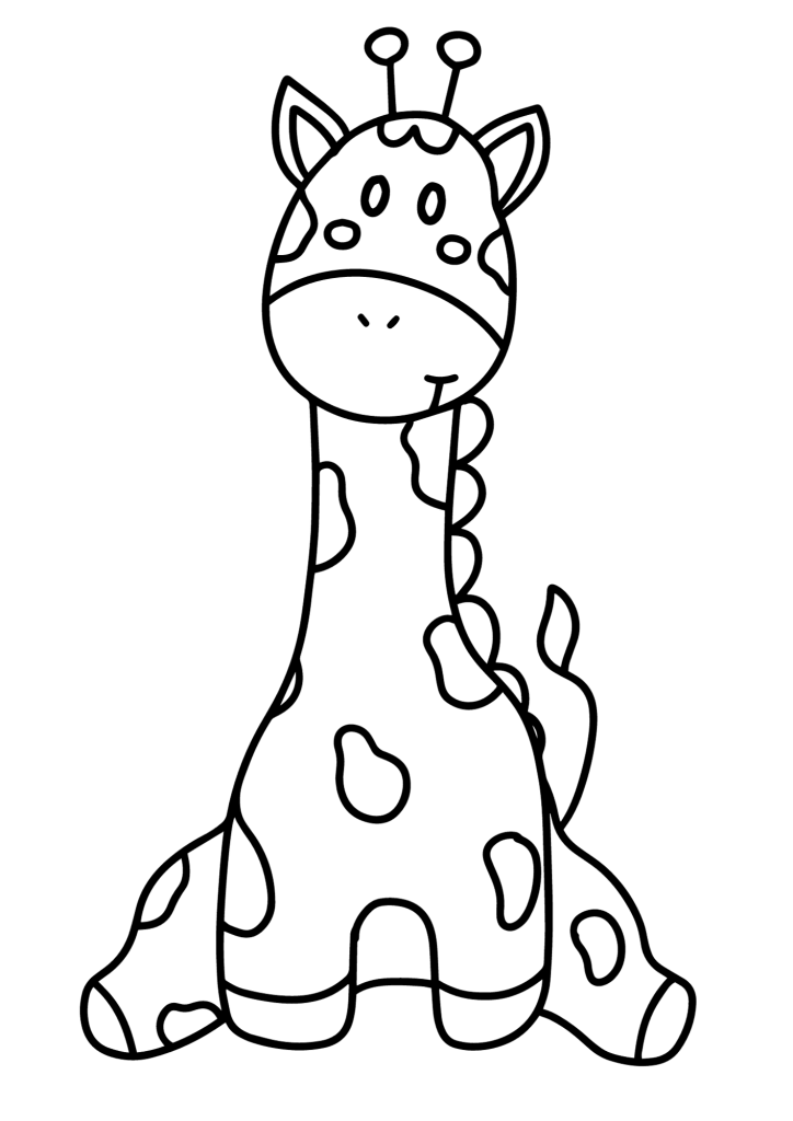 Giraffe Painting For Kids Coloring Page