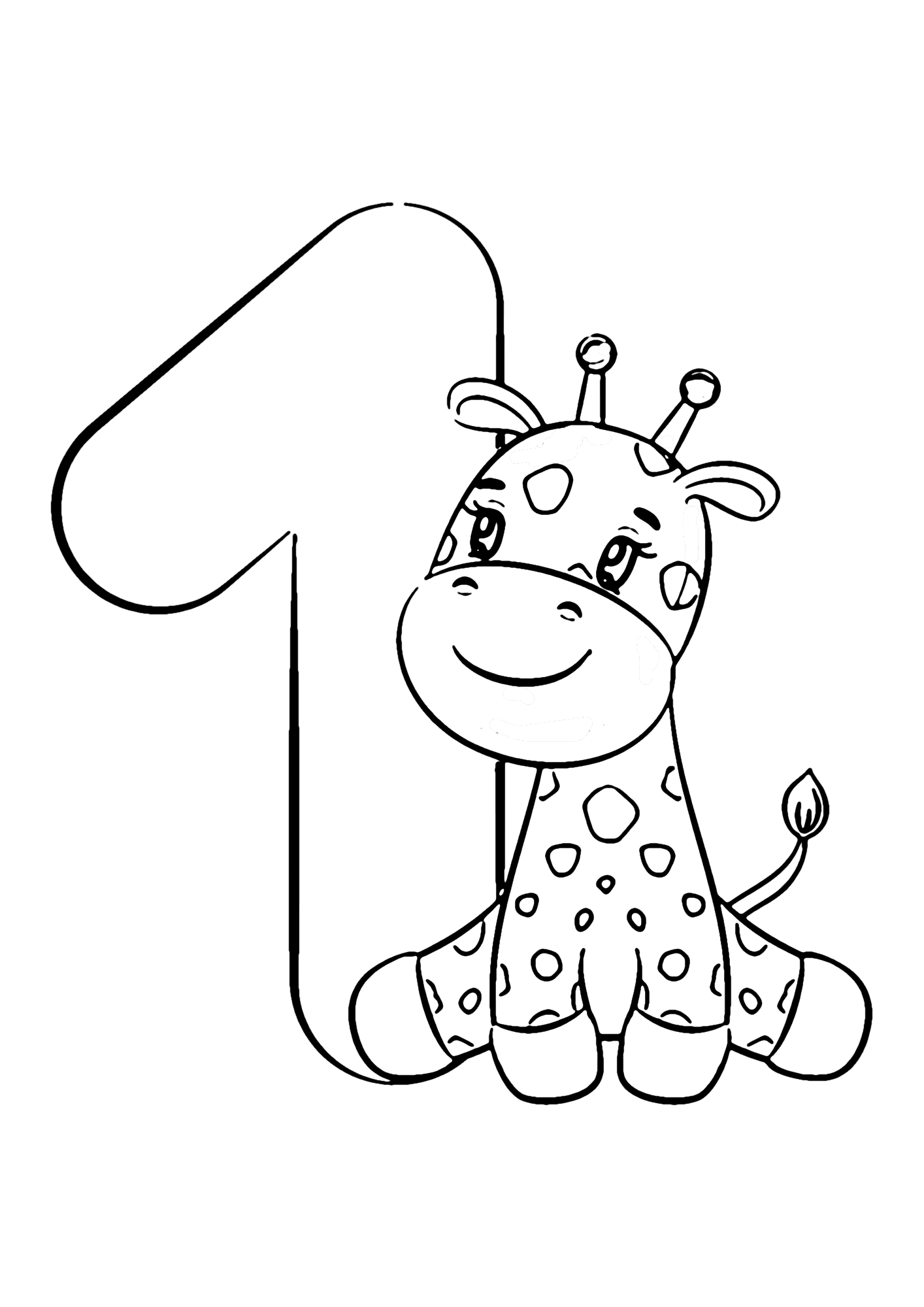 Giraffe Picture For Children Coloring Page