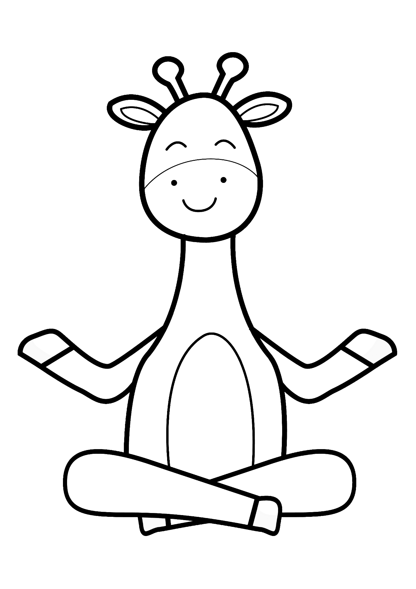 Giraffe Smile Coloring Page