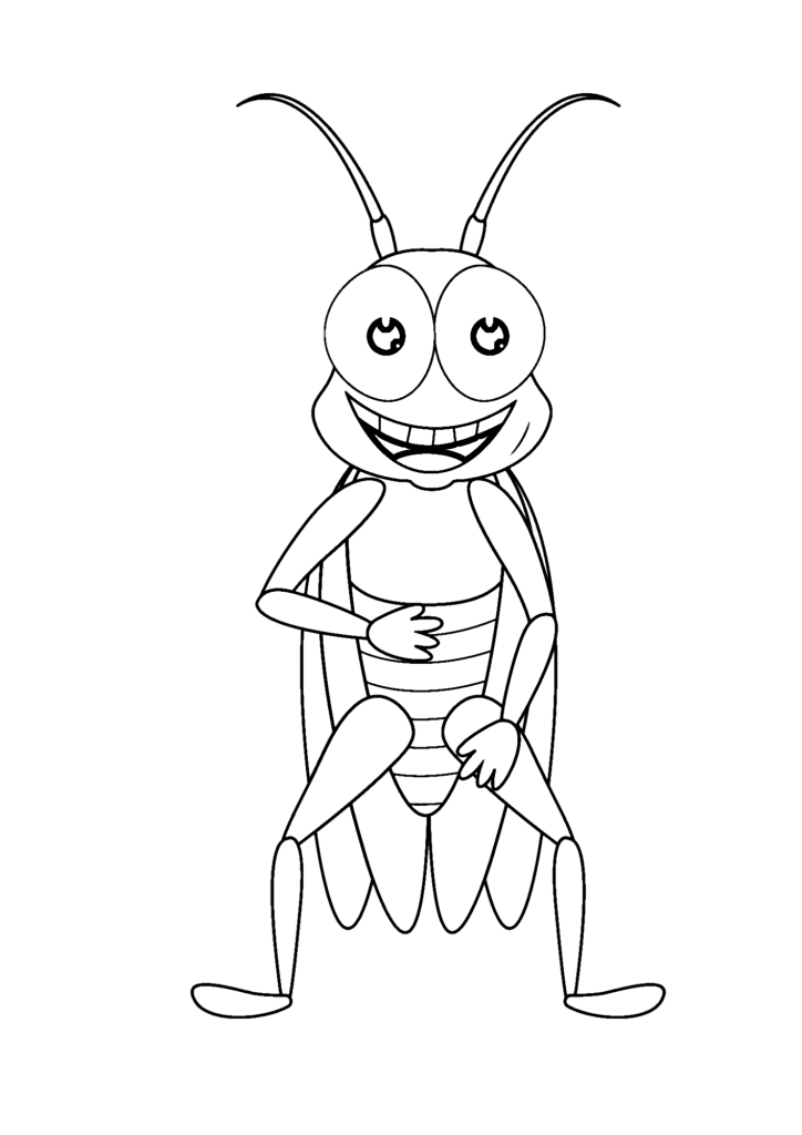 Grasshopper Clipart Coloring Page