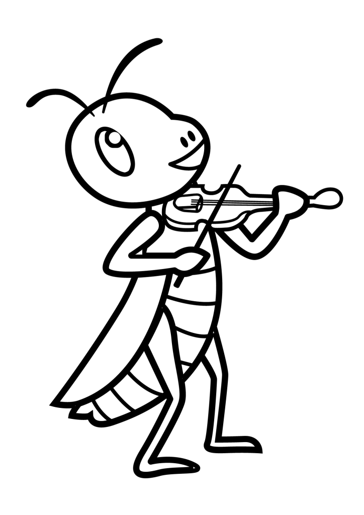 Grasshopper Draw Easy Coloring Page