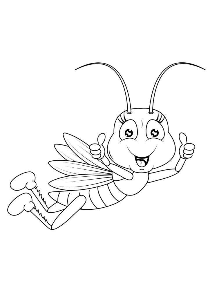 Grasshoppers Art For Kids Coloring Page