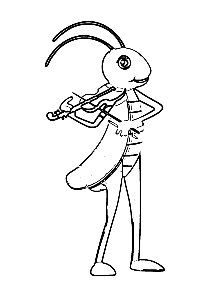 Grasshoppers For Children Coloring Page