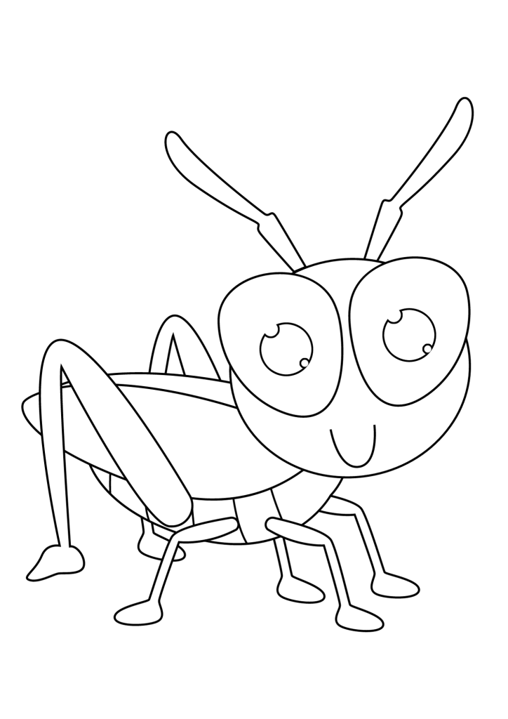 Green Grasshopper Coloring Page