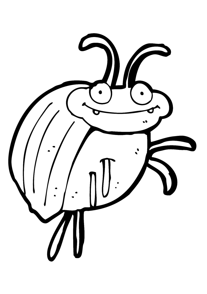 Happy Beetle Coloring Page