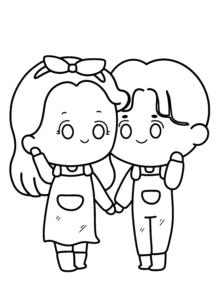 Happy Wedding Drawing Coloring Page